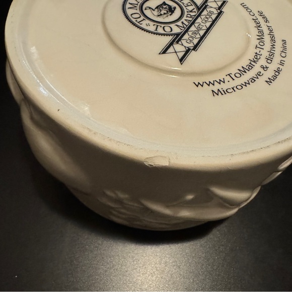 To Market To Market Dip Chiller 2 Piece Veggie Pattern Creamy White Ceramic. - Picture 5 of 6